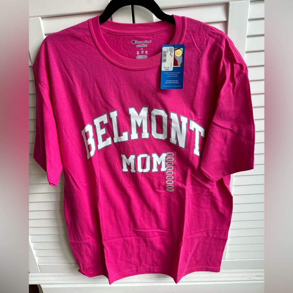 Pink Belmont University Mom Shirt